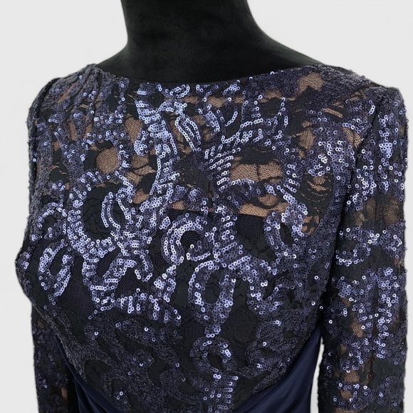 Lauren Ralph Lauren Blue Sequin Cocktail Dress - Picture 3 of 10